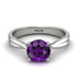 Solitaire Twist Shank Amethyst Ring - Eleanor No. 303 image 3