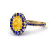 Oval Citrine Halo Hidden Sapphires Ring - Amy No. 613 image 1