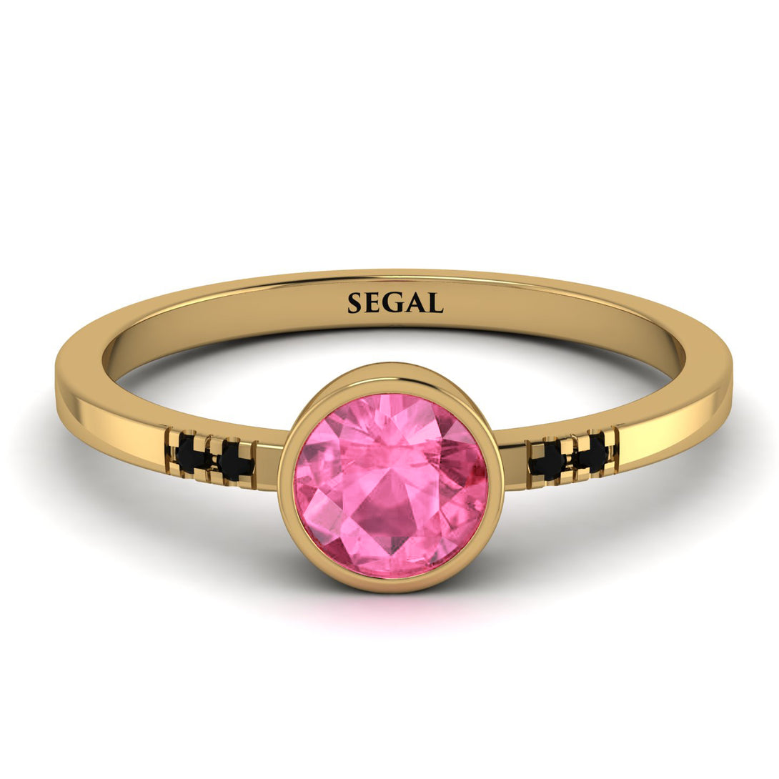 Bezel Minimalist Pink Moissanite Ring - Kinsley No. 804