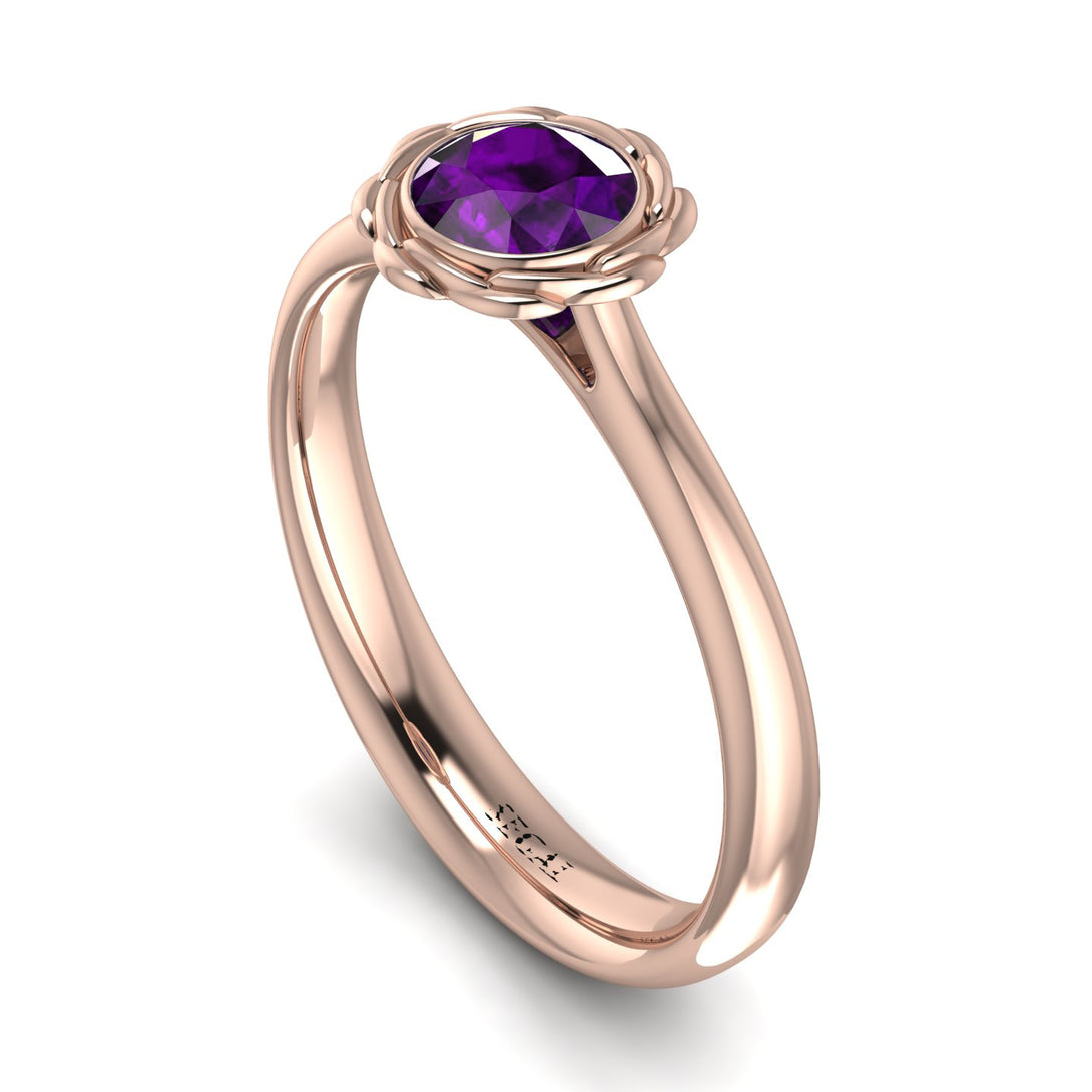 Solitaire Minimalist Amethyst Ring - Eden No. 302