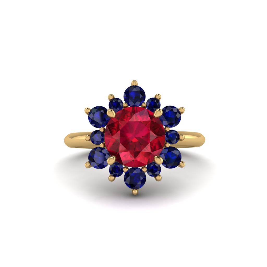 Vintage Ruby Snowflake Engagement Ring - Priscilla No. 70