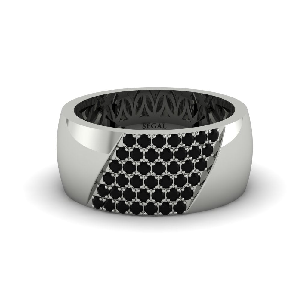 Black Diamond Wide Men's Wedding Band - Ash No. 9