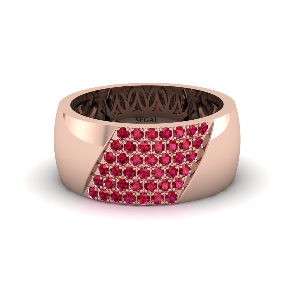 Ruby Wide Men's Wedding Band - Ash No. 11