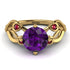 Amethyst Blossom 14K Golden Nature Inspired Engagement Ring - Haley No. 310 image 2