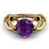 Amethyst Blossom 14K Golden Nature Inspired Engagement Ring - Haley No. 307 image 2