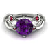 Amethyst Blossom 14K Golden Nature Inspired Engagement Ring - Haley No. 312 image 2