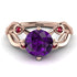 Amethyst Blossom 14K Golden Nature Inspired Engagement Ring - Haley No. 311 image 3
