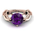 Amethyst Blossom 14K Golden Nature Inspired Engagement Ring - Haley No. 308 image 3