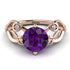 Amethyst Blossom 14K Golden Nature Inspired Engagement Ring - Haley No. 302 image 2