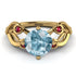 Aquamarine Blossom 14K Golden Nature Inspired Engagement Ring - Haley No. 410 image 2