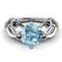 Aquamarine Blossom 14K Golden Nature Inspired Engagement Ring - Haley No. 415 image 2