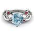 Aquamarine Blossom 14K Golden Nature Inspired Engagement Ring - Haley No. 412 image 2