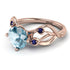 Aquamarine Blossom 14K Golden Nature Inspired Engagement Ring - Haley No. 414 image 1