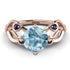 Aquamarine Blossom 14K Golden Nature Inspired Engagement Ring - Haley No. 414 image 3