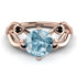 Aquamarine Blossom 14K Golden Nature Inspired Engagement Ring - Haley No. 408 image 3
