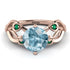 Aquamarine Blossom 14K Golden Nature Inspired Engagement Ring - Haley No. 405 image 3
