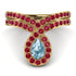Aquamarine Pear Shape Stacking Bridal Set - Emilia No. 410 image 5