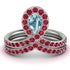 Aquamarine Pear Shape Stacking Bridal Set - Emilia No. 412 image 1