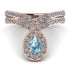 Aquamarine Pear Shape Stacking Bridal Set - Emilia No. 402 image 5