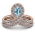 Aquamarine Pear Shape Stacking Bridal Set - Emilia No. 402 image 1