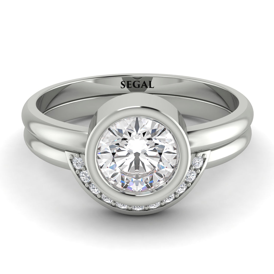Bezel Diamond Bridal Set - Emerson No. 3