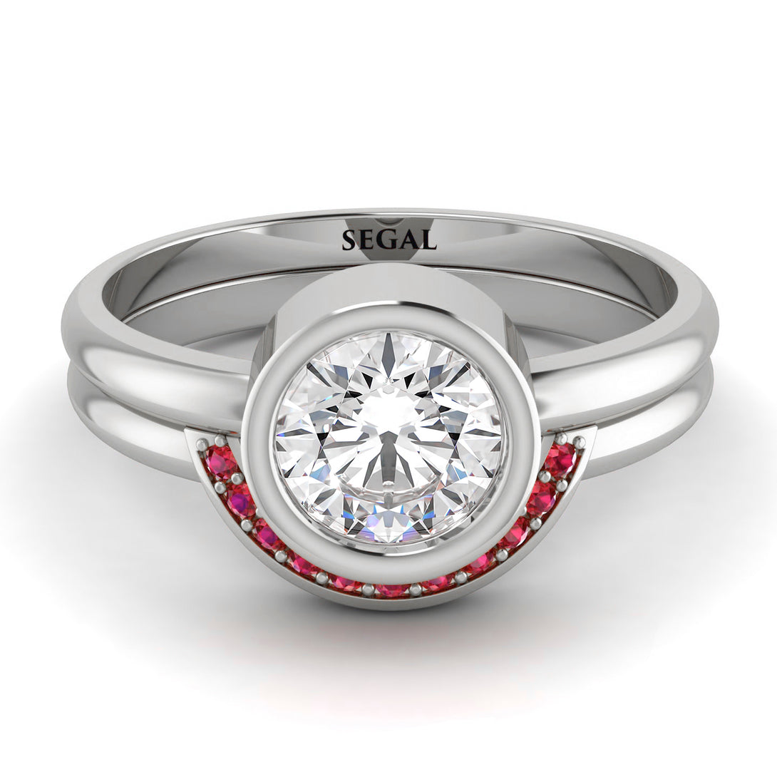 Bezel Diamond Bridal Set - Emerson No. 48