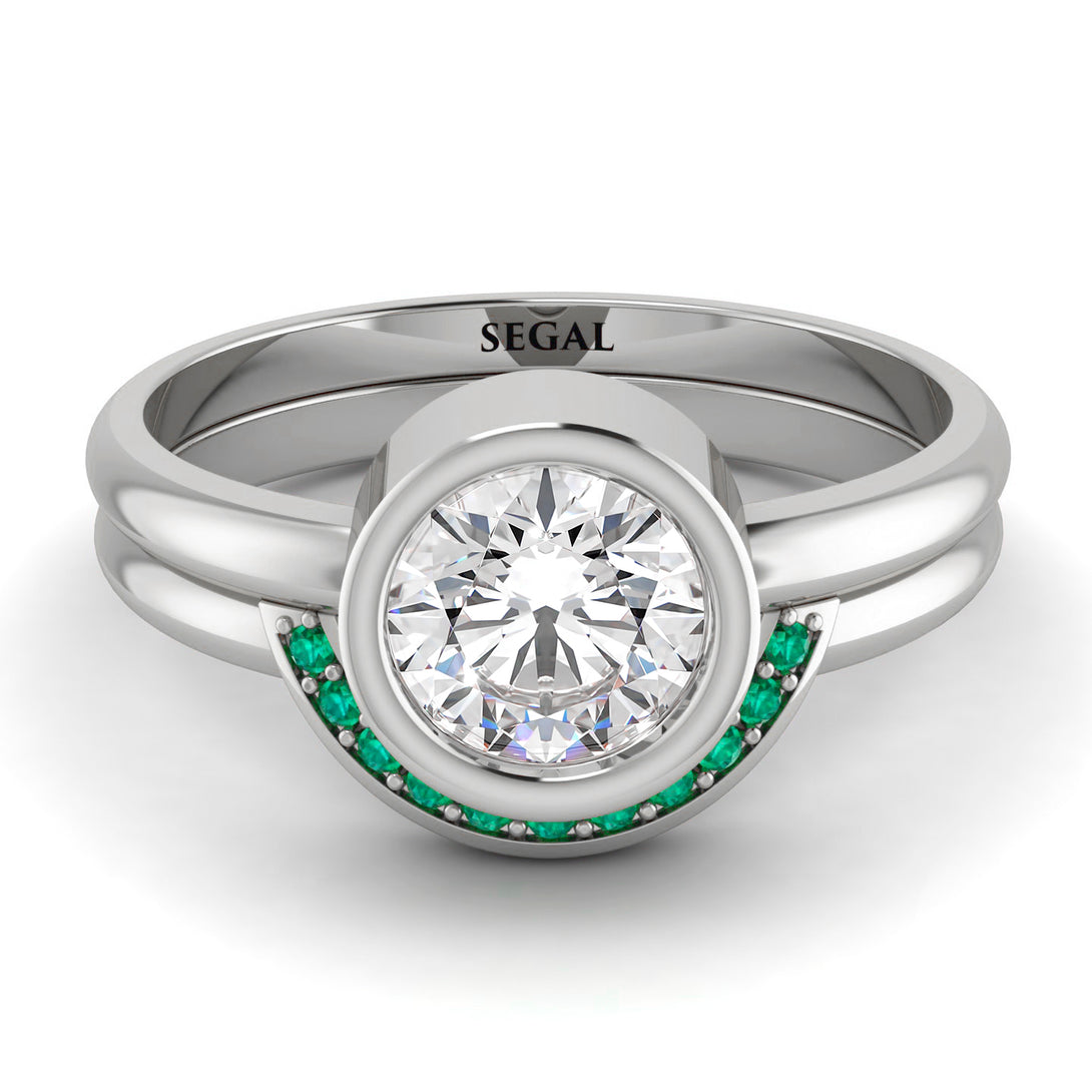 Bezel Diamond Bridal Set - Emerson No. 18