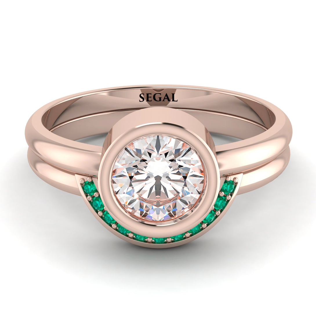 Bezel Diamond Bridal Set - Emerson No. 17