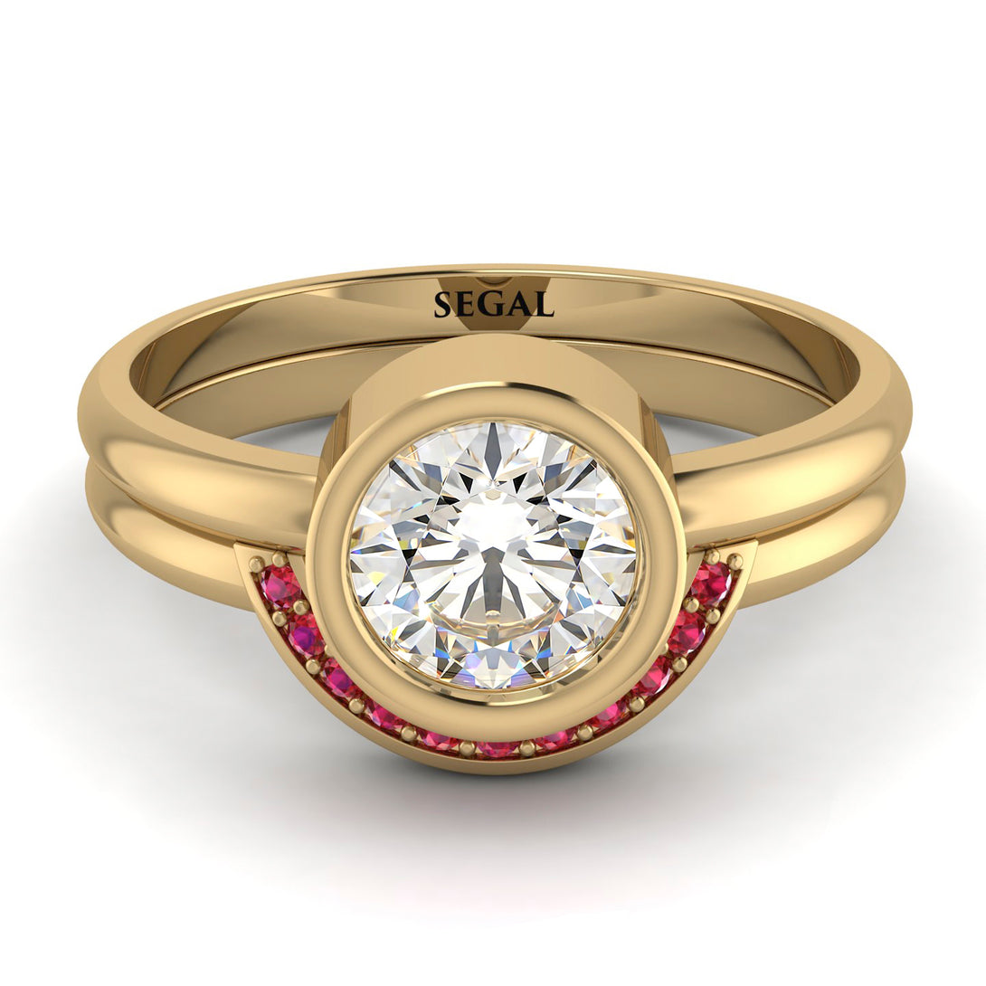 Bezel Diamond Bridal Set - Emerson No. 46