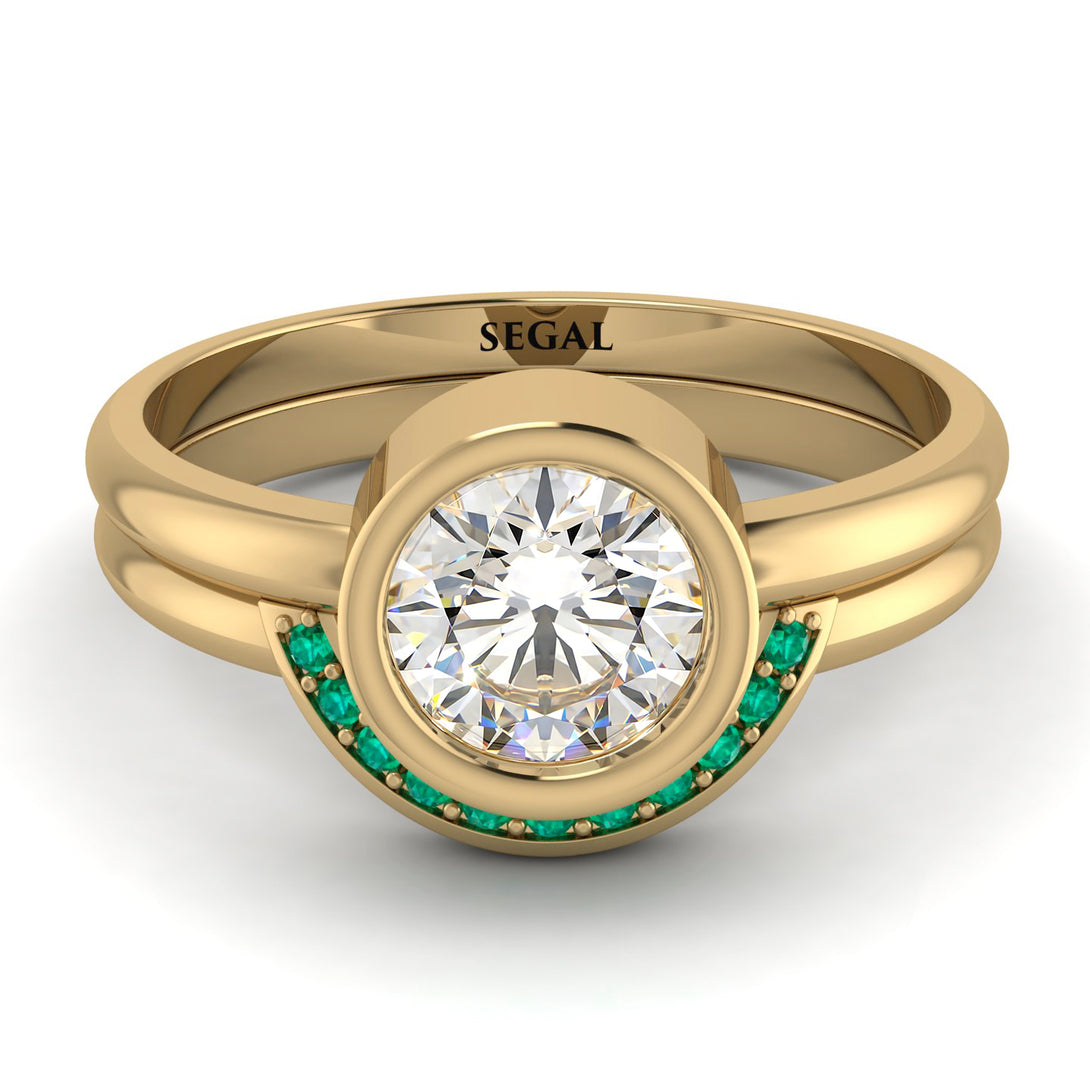 Bezel Diamond Bridal Set - Emerson No. 16