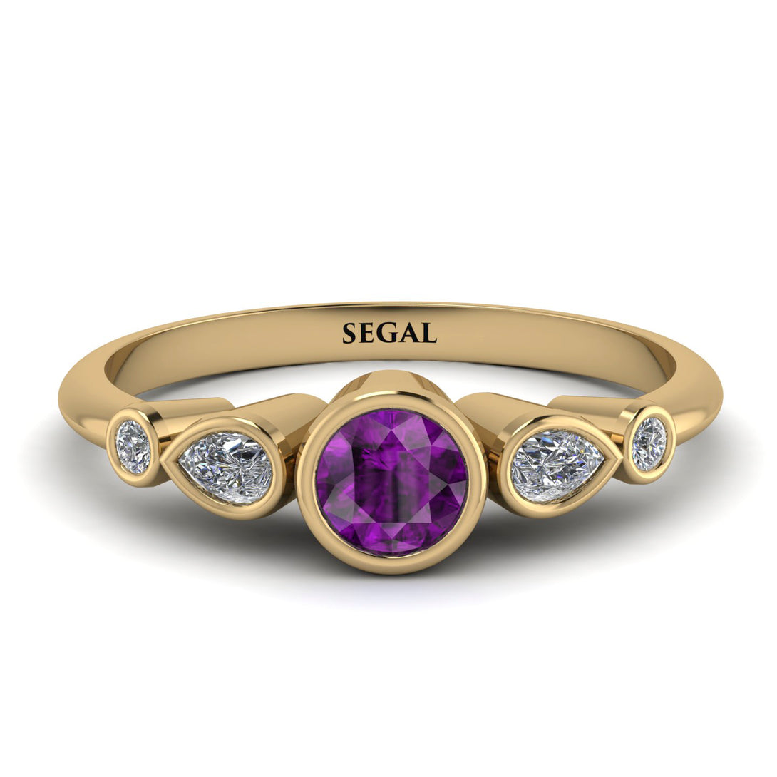 Bezel Symmetrical Amethyst Ring - Ivy No. 301