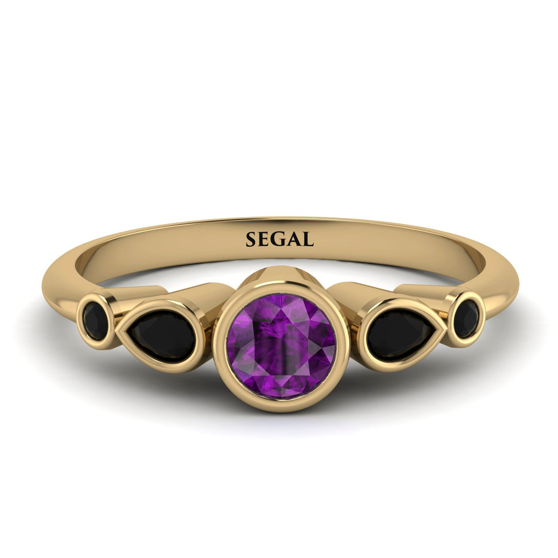 Bezel Symmetrical Amethyst Ring - Ivy No. 307