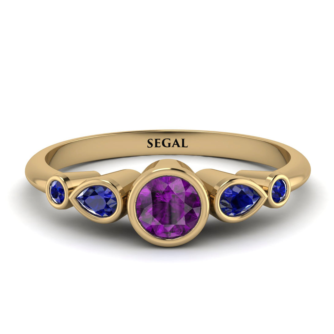 Bezel Symmetrical Amethyst Ring - Ivy No. 313