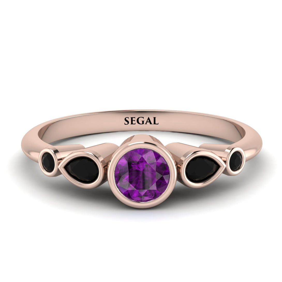 Bezel Symmetrical Amethyst Ring - Ivy No. 308