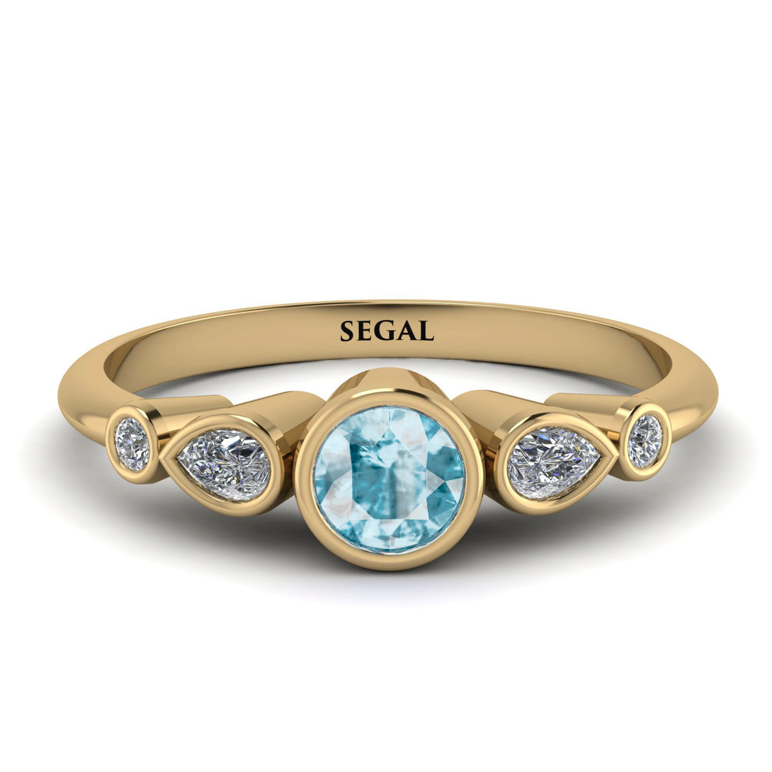Bezel Symmetrical Aquamarine Ring - Ivy No. 401