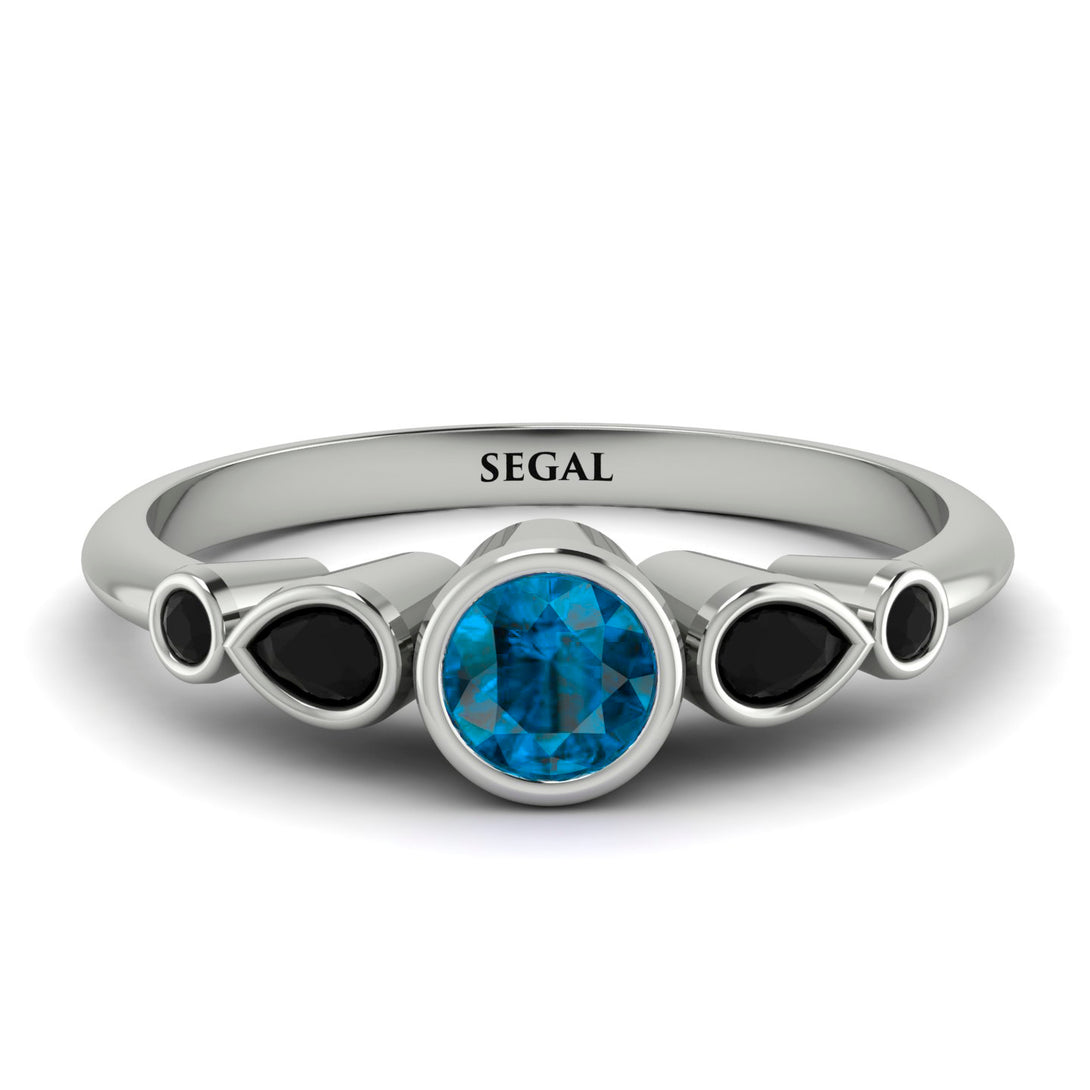 Bezel Symmetrical Blue Topaz Ring - Ivy No. 509