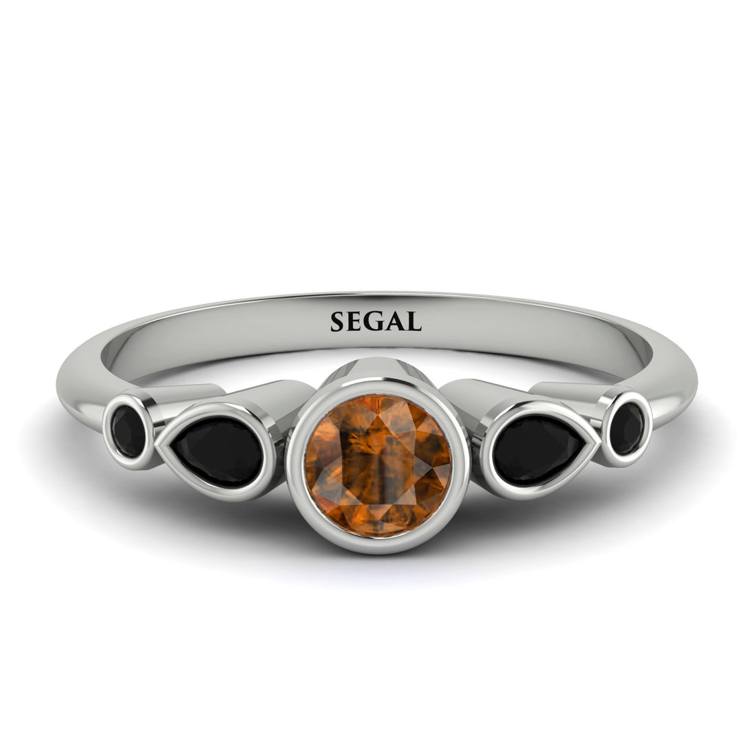Bezel Symmetrical Brown Diamond Ring - Ivy No. 1109