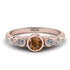 Bezel Symmetrical Brown Diamond Ring - Ivy No. 1102 image 1
