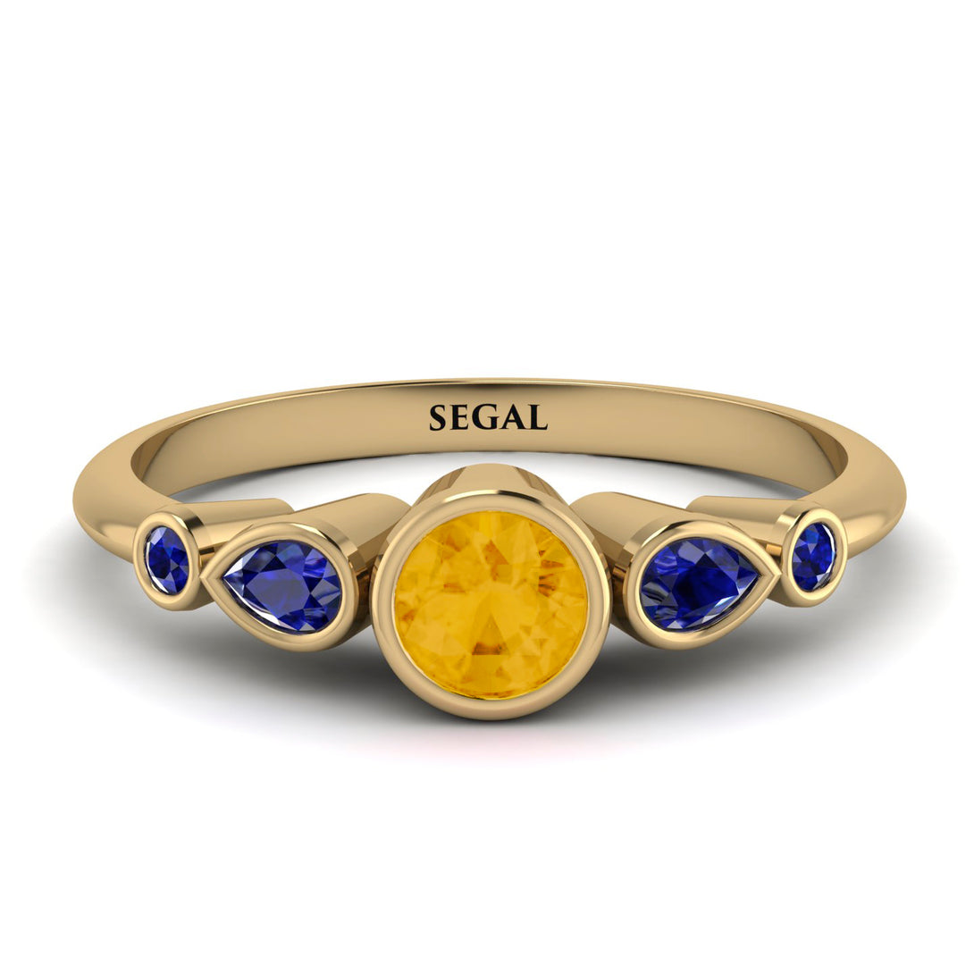 Bezel Symmetrical Citrine Ring - Ivy No. 613