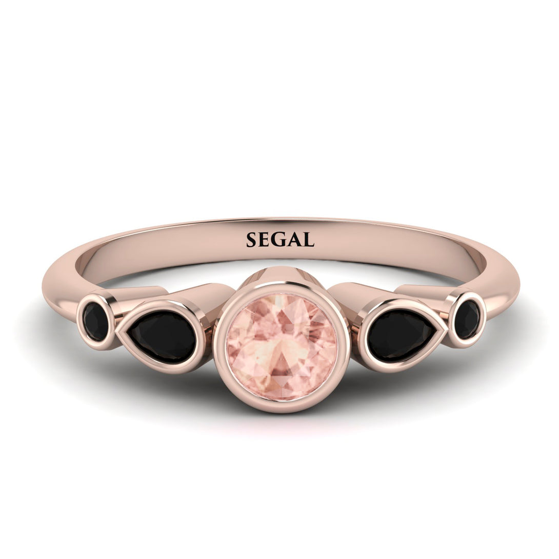 Bezel Symmetrical Morganite Ring - Ivy No. 908