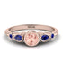 Bezel Symmetrical Morganite Ring - Ivy No. 914 image 1