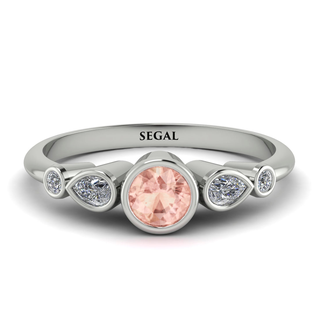 Bezel Symmetrical Morganite Ring - Ivy No. 903
