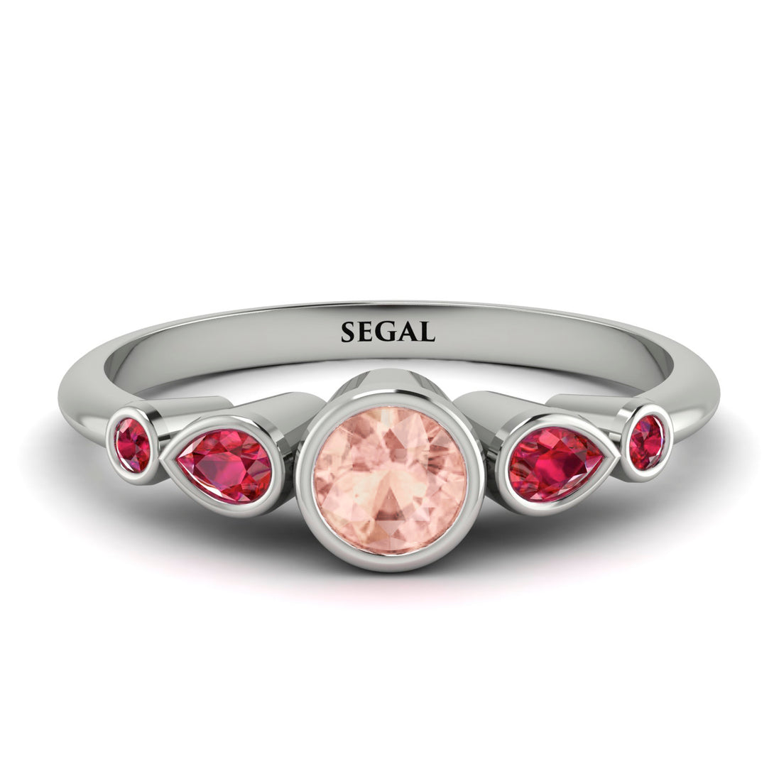 Bezel Symmetrical Morganite Ring - Ivy No. 912