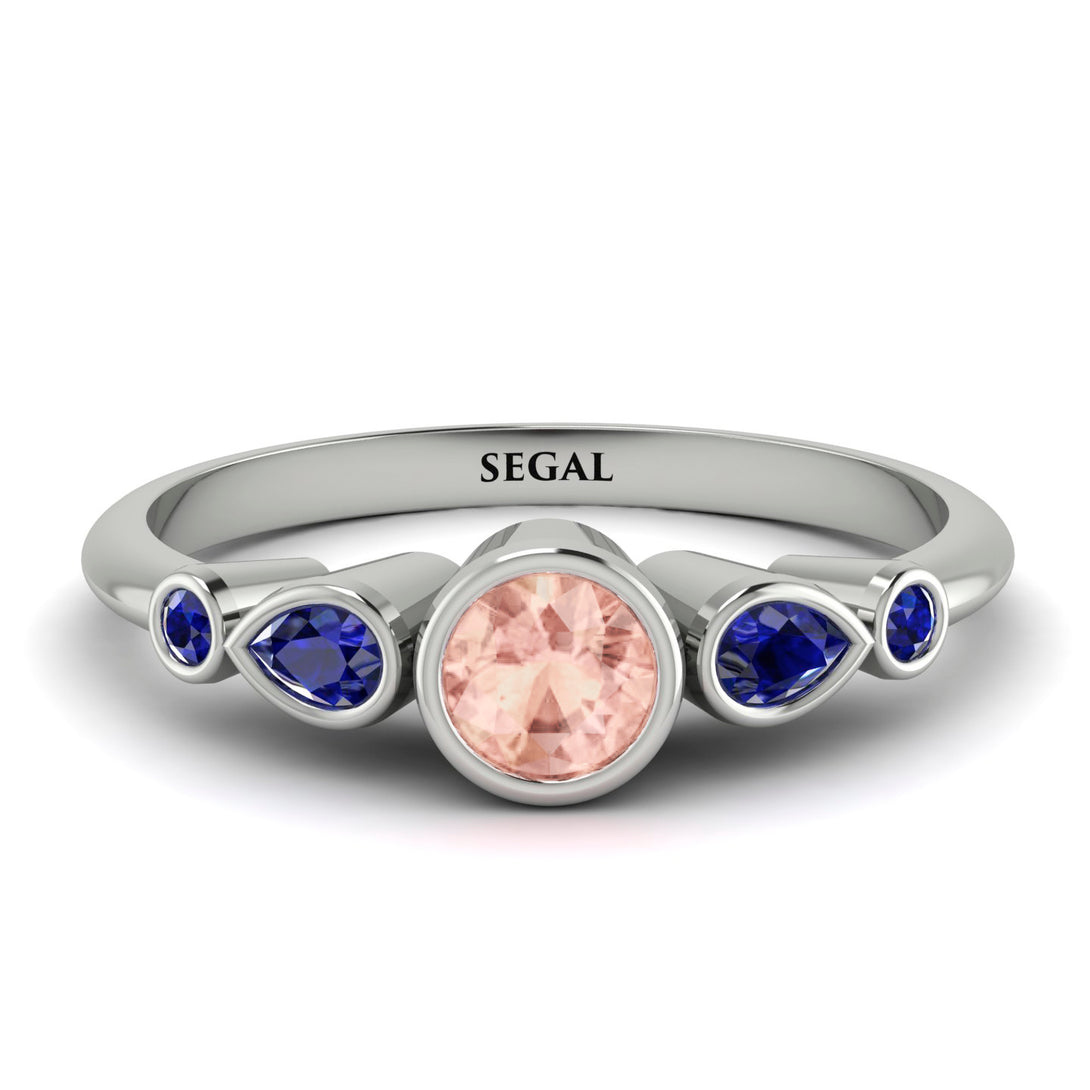 Bezel Symmetrical Morganite Ring - Ivy No. 915