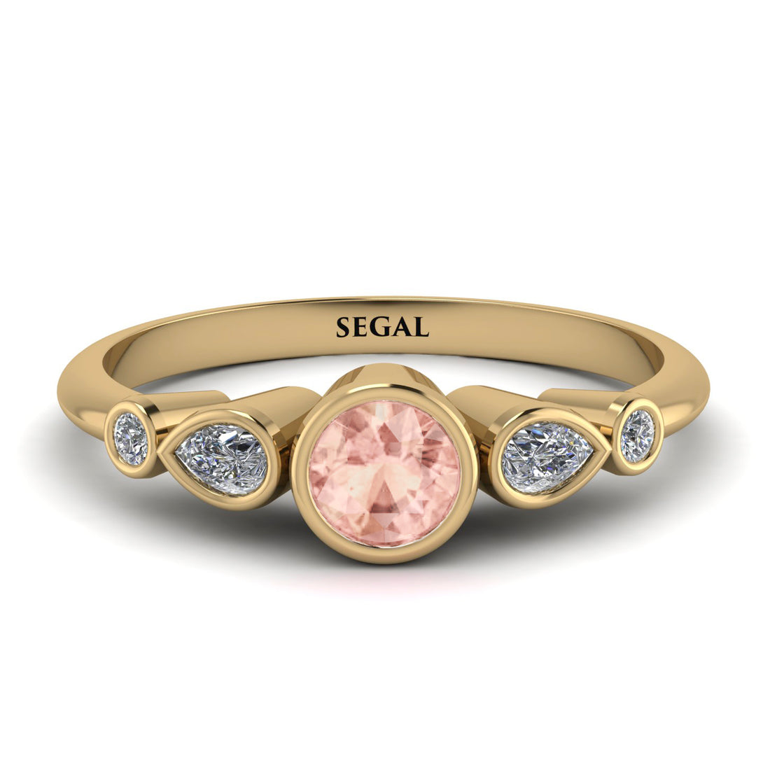 Bezel Symmetrical Morganite Ring - Ivy No. 901