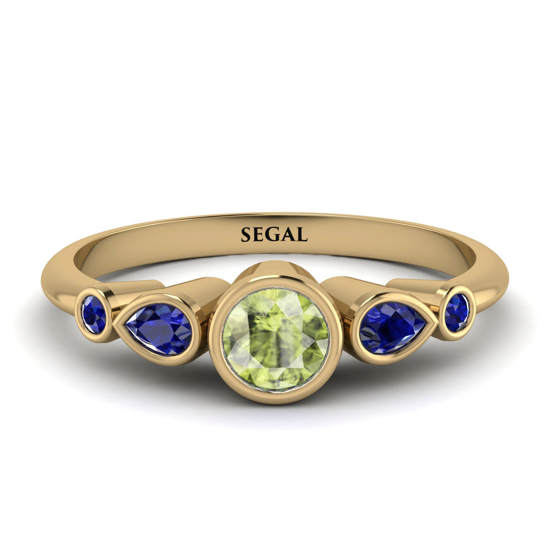 Bezel Symmetrical Peridot Ring - Ivy No. 613