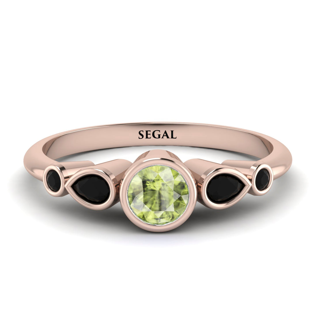 Bezel Symmetrical Peridot Ring - Ivy No. 608