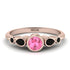 Bezel Symmetrical Pink Moissanite Ring - Ivy No. 808 image 1