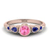 Bezel Symmetrical Pink Moissanite Ring - Ivy No. 814 image 1