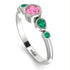 Bezel Symmetrical Pink Moissanite Ring - Ivy No. 806 image 3